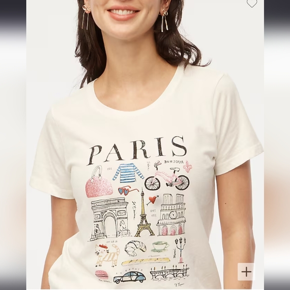 J Crew Small Collector Tees Paris cozy soft cute t shirt short sleeve - Picture 2 of 7
